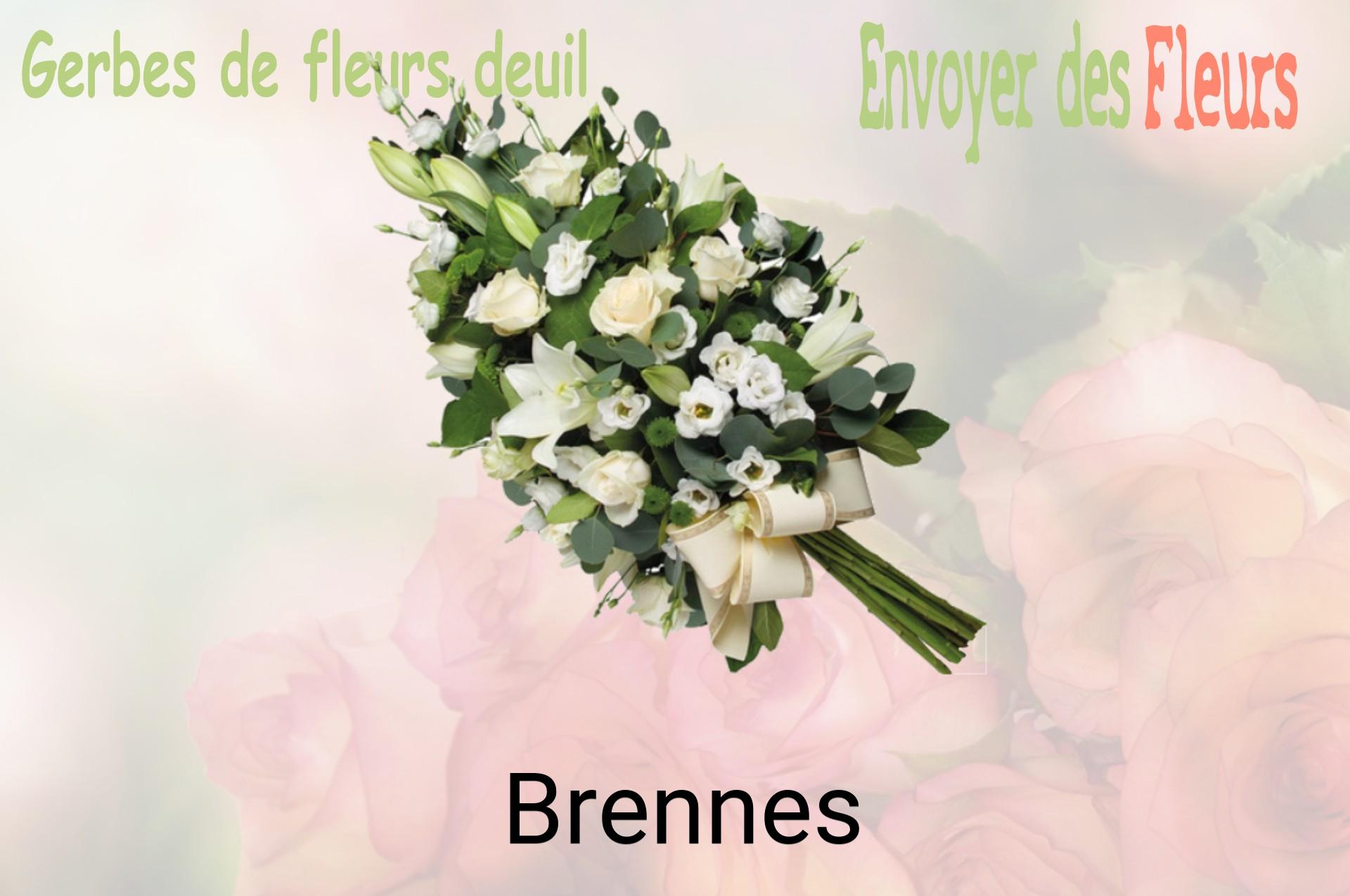 Gerbe de fleurs de deuil livrée à Brennes